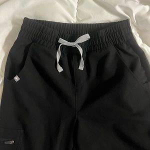 Figs High Waisted Zamora Jogger Scrubs BLACK XS petite with ORIGINAL waistband